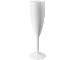 Weißes bruchsicheres Champagnerglas